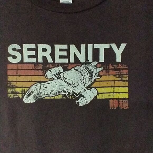 Firefly Serenity Repop T-Shirt Malcolm Reynolds Women’s Medium Brown - Picture 4 of 5